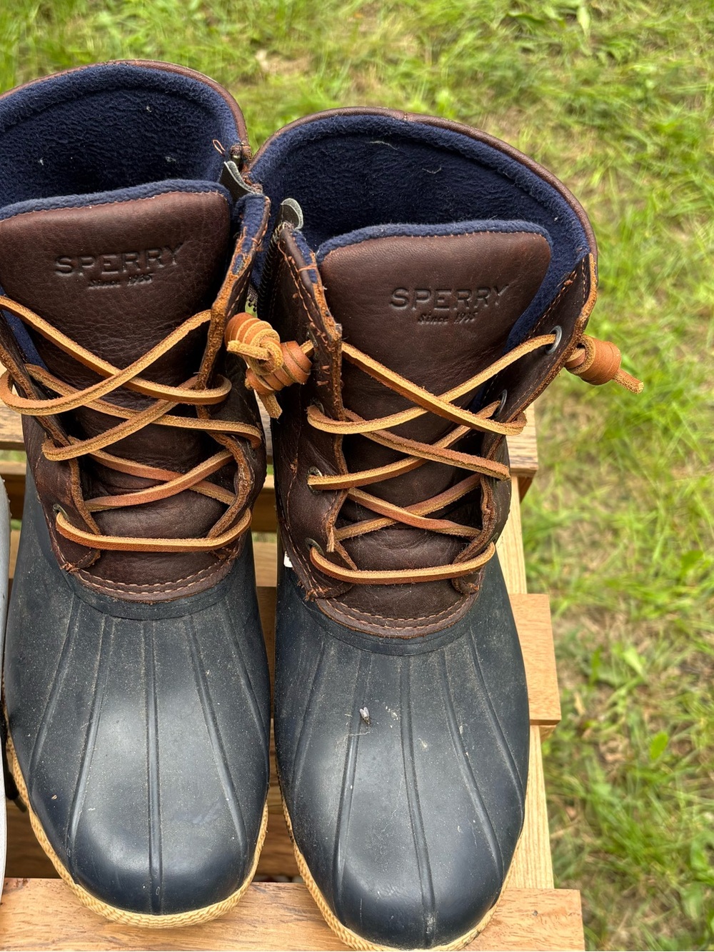 Sperry Brown Leather and Black Rubber Men's Duck Boots